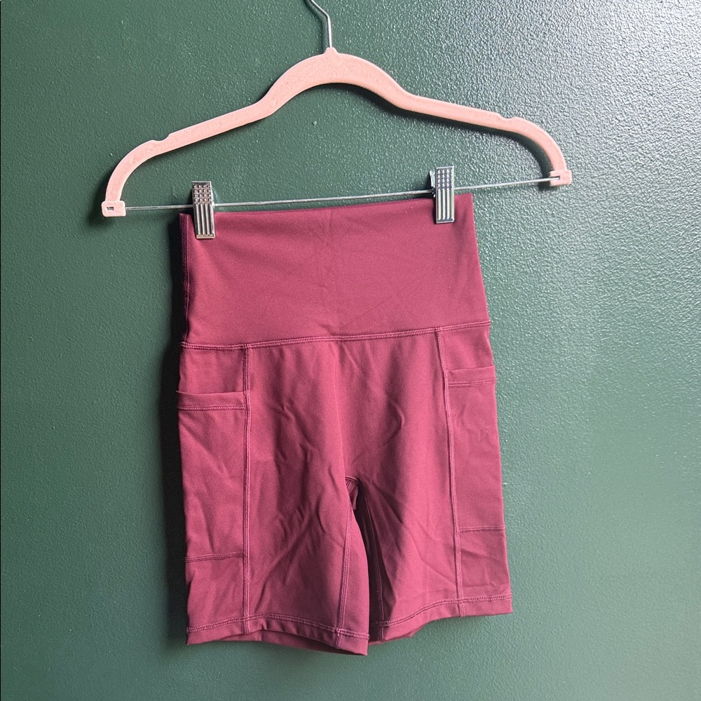 Aerie High-Waisted Maroon Bike Shorts